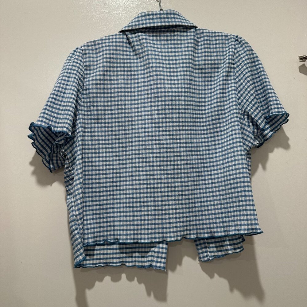 Lisa Says Gah Blue and White Gingham Skirt Set - Picture 7 of 7
